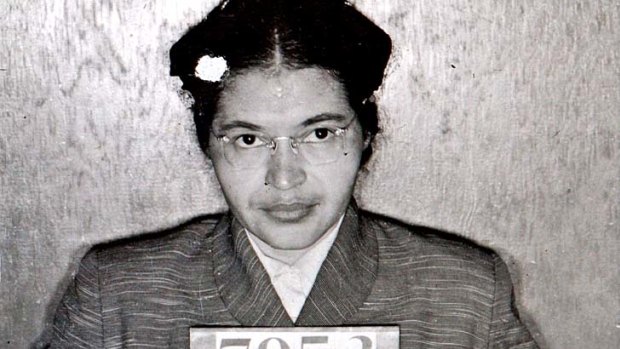 Booking photo of Rosa Parks taken Feb 22, 1956.