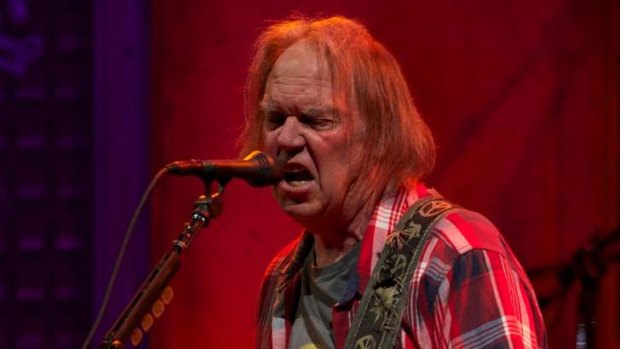 Neil Young performs in Melbourne earlier this month.