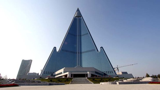 North Korea hopes to complete an ambitious but long-delayed Ryugyong Hotel that dominates the skyline of the capital Pyongyang within three years - the building has already been under construction for 25 years.