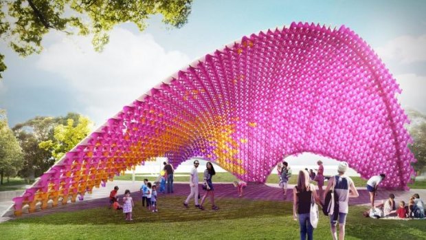 John Wardle Architects' I Dips Me Lid will saturate visitors with colour.