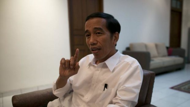 President-elect Joko Widodo during an interview in Jakarta.
