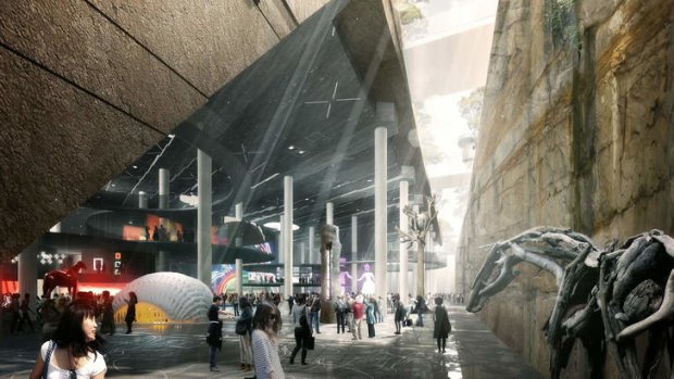Earlier designs for an underground cultural centre at Barangaroo.