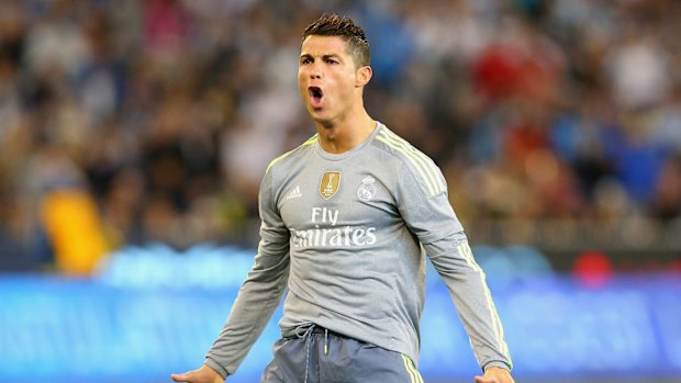 Dazzling: Cristiano Ronaldo at the MCG last week.