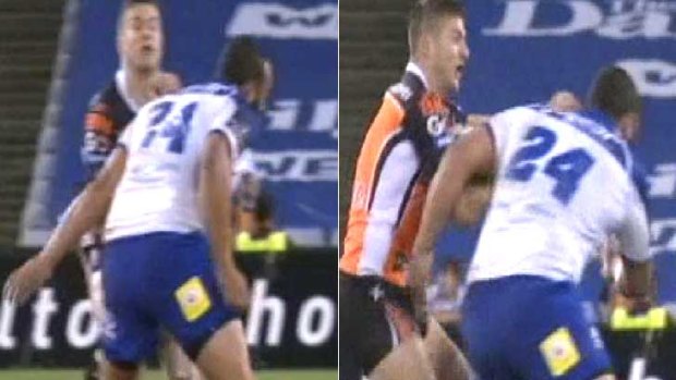 Hot water: Kasiano's hit on James Tedesco is likely to face scrutiny.