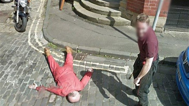 Dan Thomson and Gary Kerr had decided to take advantage of the Google Street View camera and posed for the picture when they saw one of the cars coming.