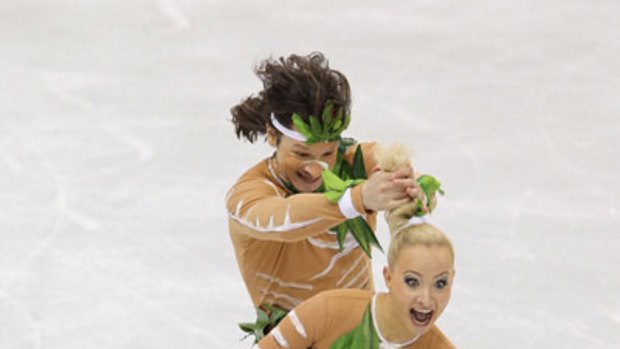 No go . . . Russian ice dance pair left judges cold with their controversial "Aboriginal dance".