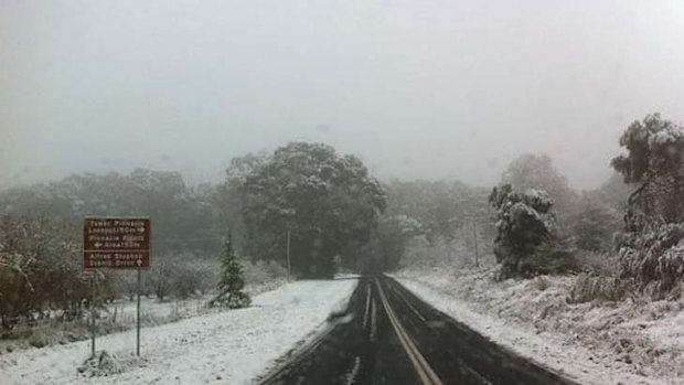 Chilly start to the day ...  snow covers the ground in Orange.