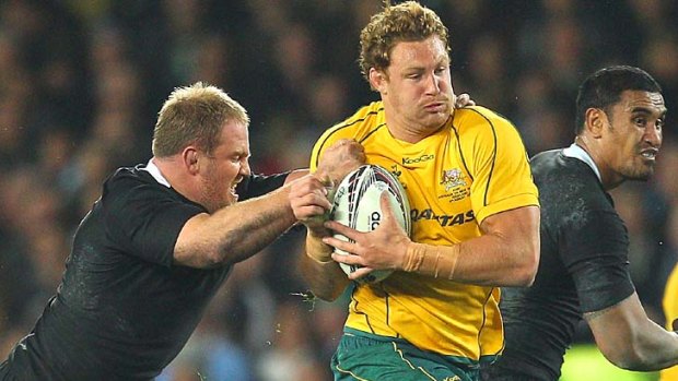 Scott Higginbotham performed strongly off the bench for the Wallabies against the All Blacks on Saturday.