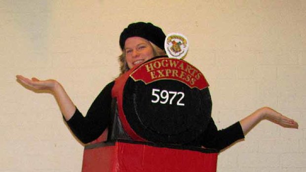 'We have really grown up with him.' ... <i>Harry Potter</i> Helen Maher made a papier mache Hogwarts Express train.