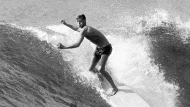 Became hooked on surfing as a 15-year-old Cronulla schoolboy ... Frank Latta in 1964.