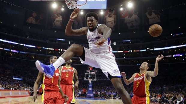 Powerful: Los Angeles Clippers centre DeAndre Jordan dunks.
