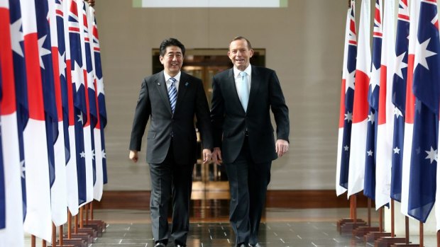 Tony Abbott with the Japanese PM.