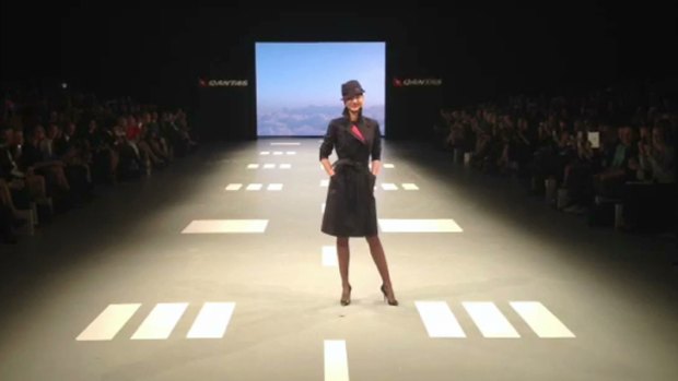Immaculate: Miranda Kerr models the new Qantas uniform.