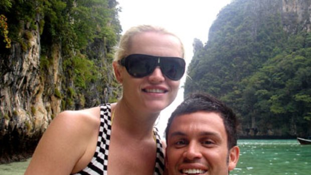 Jennifer Clarke and her new husband Adam Western during happier times on their honeymoon.