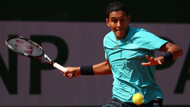 Canberra's Nick Kyrgios made an amazing start to his grand slam singles career, with a three-set victory over former world top-10 player Radek Stepanek.
