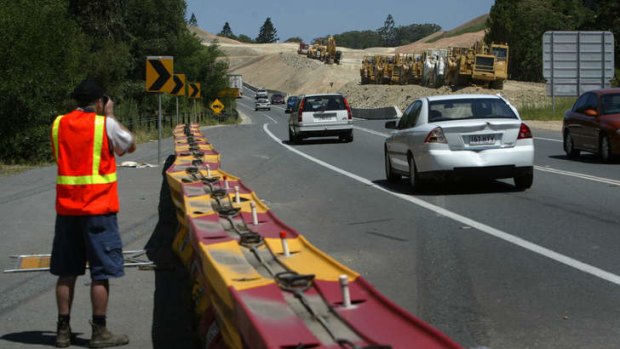 Slow process: The bulk of funding to upgrade the Pacific Highway on the NSW north coast is years away.