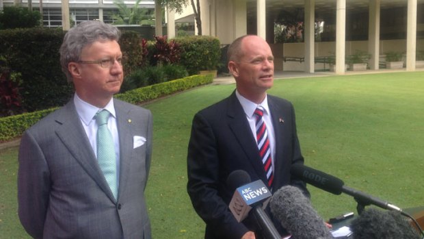 Incoming Queensland Governor Paul de Jersey with Premier Campbell Newman.