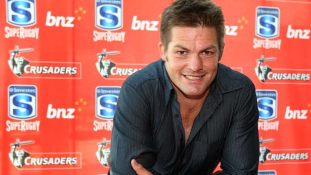 Richie McCaw of the Crusaders at the Auckland Museum for New Zealand's Super Rugby launch.