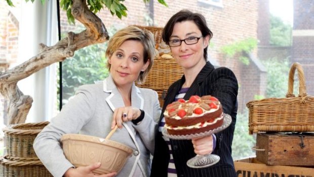 Sue Perkins and Mel Giedroyc of Great British Bake Off.