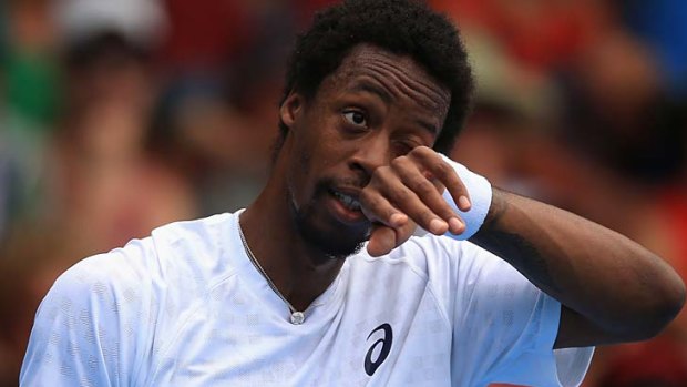 Gael Monfils during his semifinal against David Ferrer on Friday.
