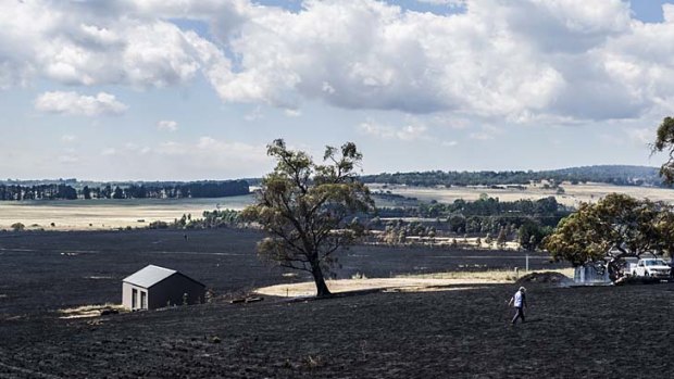 Scorched earth &#8230; land almost stripped bare at Bungendore after it was devastated by fires this week. The World Economic Forum has warned of intertwined global financial and ecological collapse.