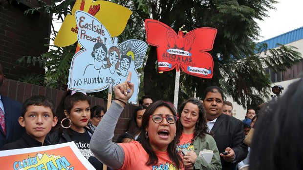 Protestors in California urge the government to protect the Deferred Action for Childhood Arrivals (DACA) program on January 3.