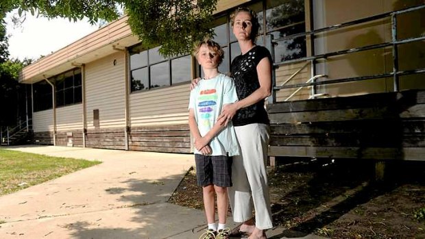 Angry: Kirsten Vincent and her son Ed, who is starting year 7 at Kyneton Secondary College.