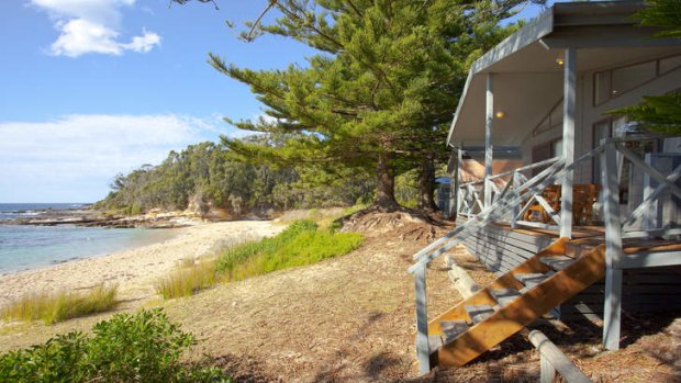 Hop, skip and a plunge: The waterside cabins.