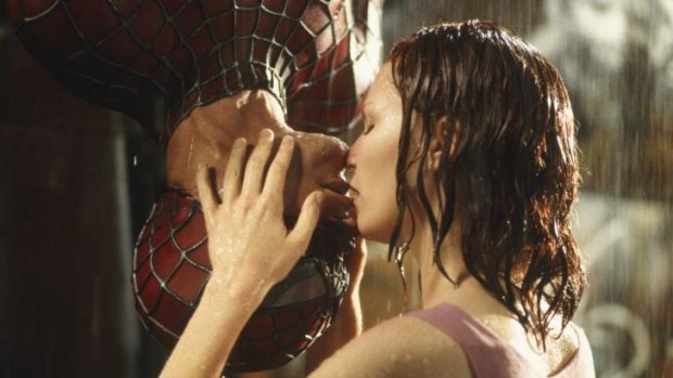 Power shift: In <em>Spider-Man</em>, it is Kirsten Dunst who has the control, not the dangling Tobey Maguire.