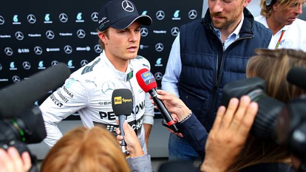 Mercedes driver Nico Rosberg speaks to the media in Spielberg.