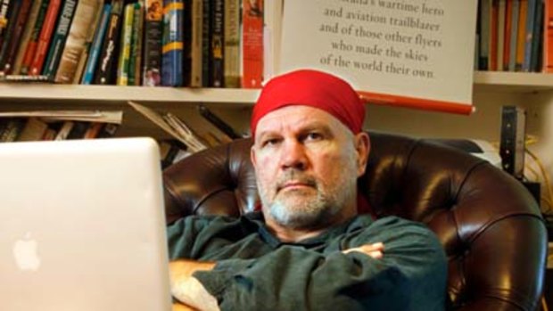 Wordsmith ... author and columnist Peter Fitzsimons in his place of work.