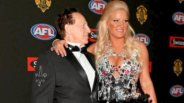Brynne and Geoffrey Edelsten on the 2012 Brownlow Medal red carpet.