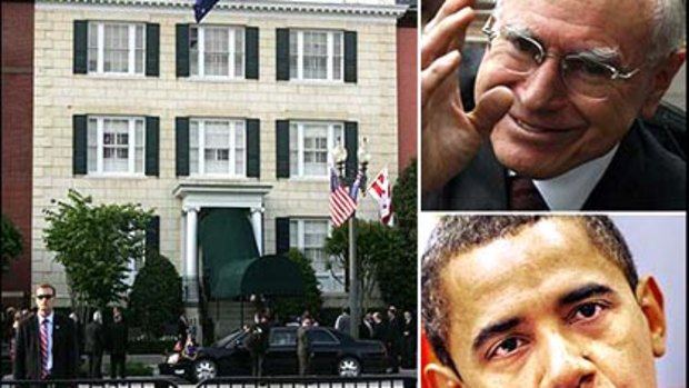 Blair House ... where John Howard is bunking down in preference to Barack Obama.