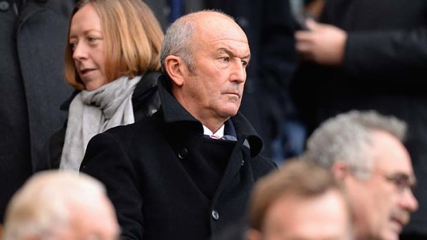 Tony Pulis watches from the stands as Crystal Palace take on Hull.