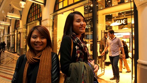 Chasing value: Linh Hoang (left) and Athena Trinh in the QVB.