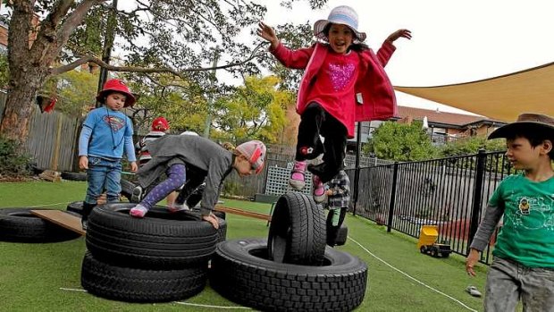 Top of the class: Children enjoy playing at the upmarket Only About Children childcare centre at Neutral Bay.