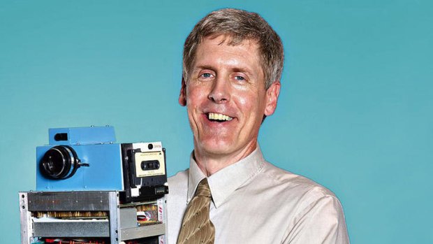 Invention... Steven Sasson in 2005 with the digital camera he built for Kodak in 1975.