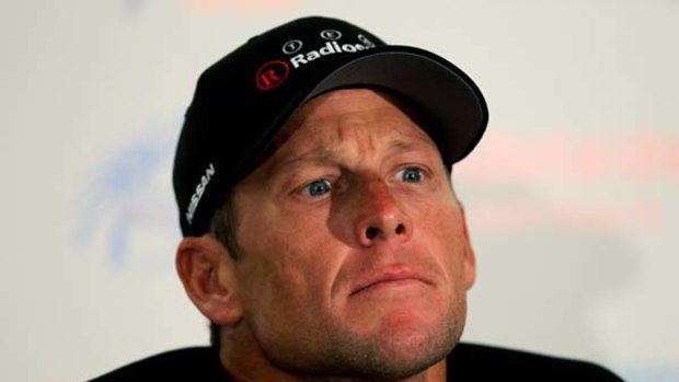 Lance Armstrong faces the media yesterday before tomorrow's Tour Down Under start.