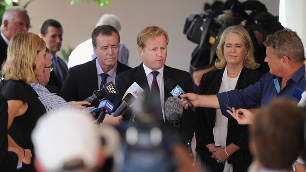 Stepping in: NRL boss Dave Smith addresses the media on Tuesday.