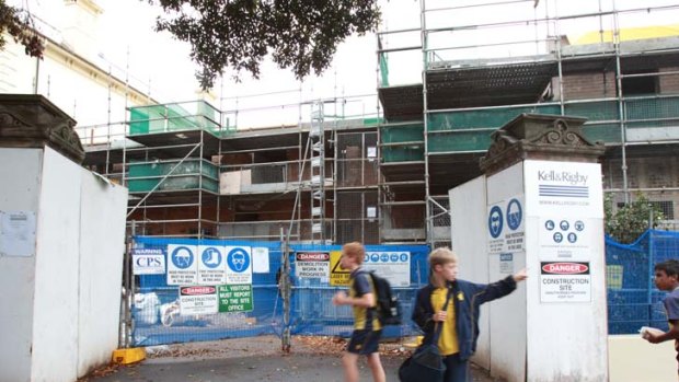 Unfinished business ... a Kell & Rigby project at Scots College in Bellevue Hill.
