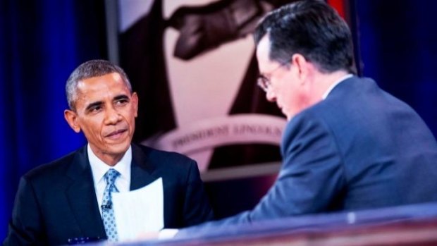 'As you know I, Stephen Colbert, have never cared for our president,' said Barack Obama in tongue-in-cheek interview.
