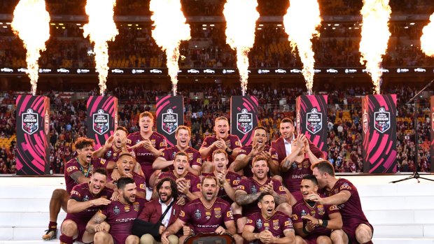 Champions again: Queensland celebrate yet another Origin series triumph.