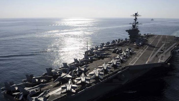 'Sabre-rattling' ... this week, the Iranian Army commander, Brigadier-General Ataollah Salehi, warned a US aircraft carrier that had left the region during Iranian naval exercises not to return.