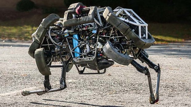 Boston Dynamics' four-legged robot named WildCat can gallop at high speeds.