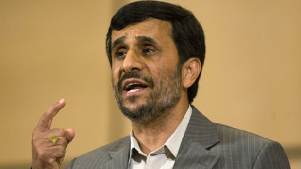 Mahmoud Ahmadinejad ... delivers his UN speech.