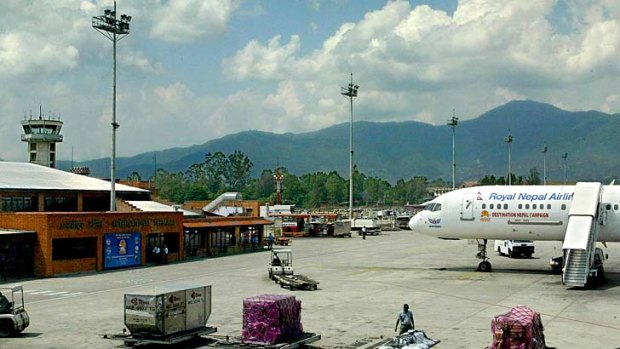 Please use smaller planes ... the runway at Nepal's Tribhuvan International Airport has been damaged.