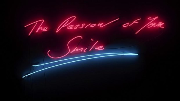 Text message: Tracey Emin's <i>The passion of your smile</i>, 2013, was recently acquired by the National Gallery of Victoria.