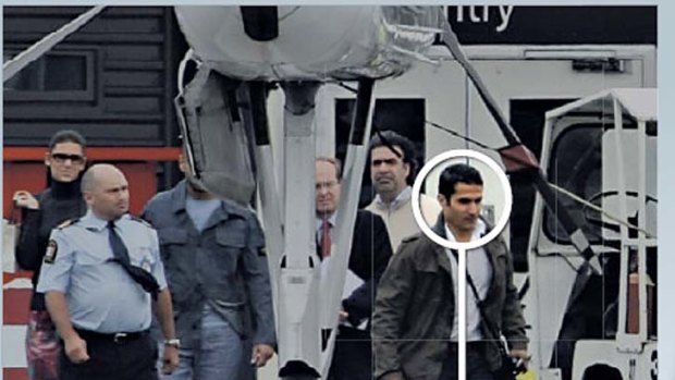 Saif al-Islam Gaddafi's entourage being escorted to his private jet in Christchurch, NZ.