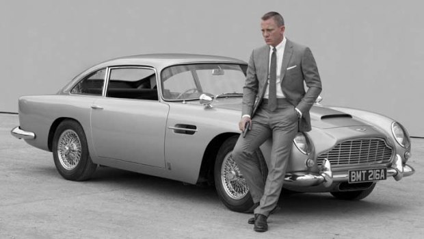Daniel Craig and the iconic Aston Martin DB5.
