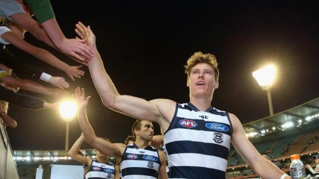 On the up: Mark Blicavs has risen above the gibes from fans and opponents and feels he is improving all the time.